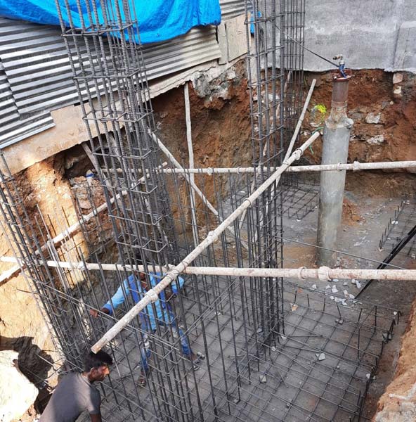 Construction works in Vijay Nagar, Bengaluru